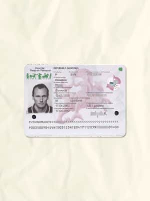 Slovenia passport fake template