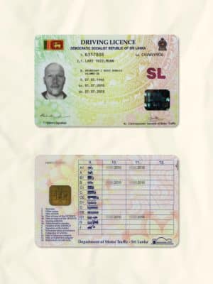 Sri Lanka driver license psd fake template