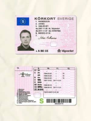 Sweden driver license psd fake template