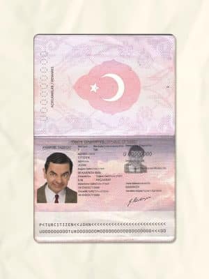 Turkey passport fake template