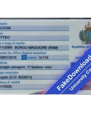 San Marino driver license psd fake template