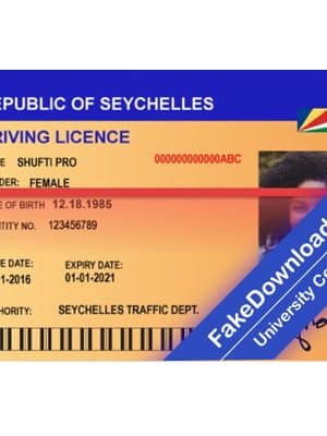 Seychelles driver license psd fake template