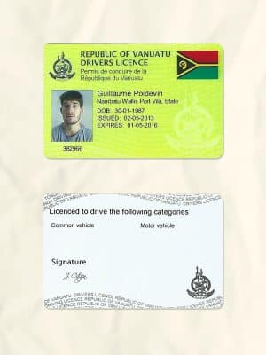 Vanuatu driver license psd fake template