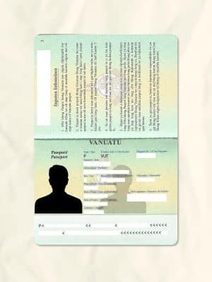 Vanuatu passport fake template