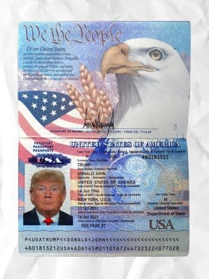 America passport fake template psd