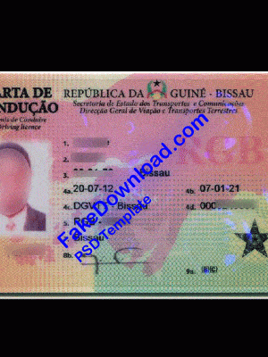 Bissau driver license psd fake template