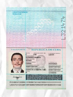 Cuba passport fake template psd