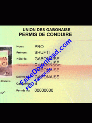 Gabon driver license psd fake template