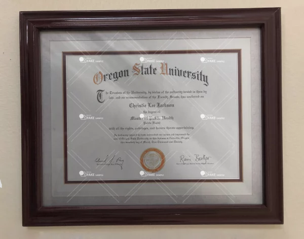 Oregon State Degree Certificate Fake Template