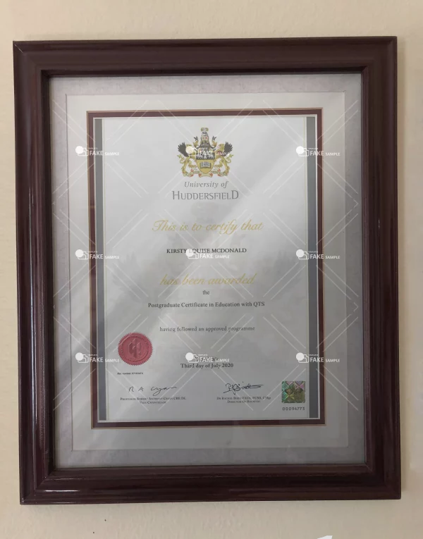 Huddersfield Diploma Certificate Fake Template