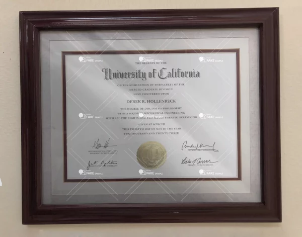 UC Berkeley Degree Certificate Fake Template