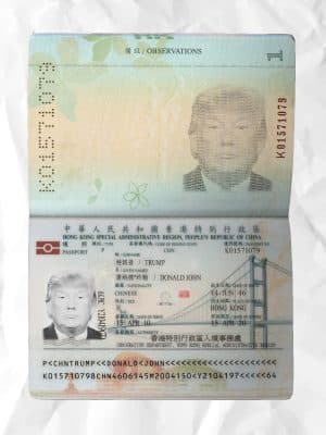 Hong Kong passport fake template psd