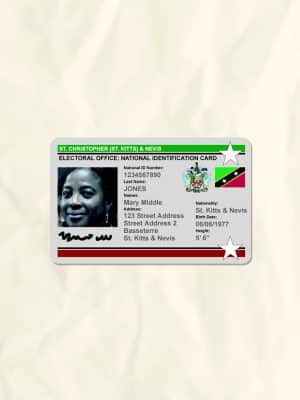 Saint Kitts and Nevis National Identity Card Fake Template