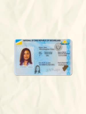 Secure Land National Identity Card Fake Template