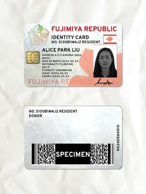 fujimiya National Identity Card Fake Template