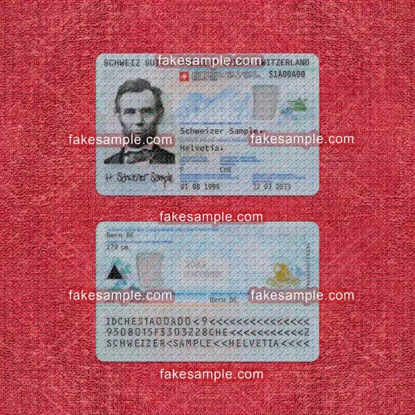 Switzerland National ID Card Fake Template (Version 1)