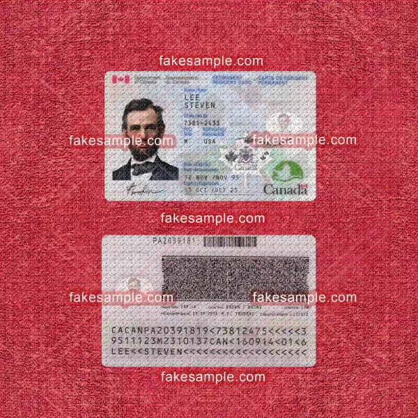 Québec National ID Card Fake Template