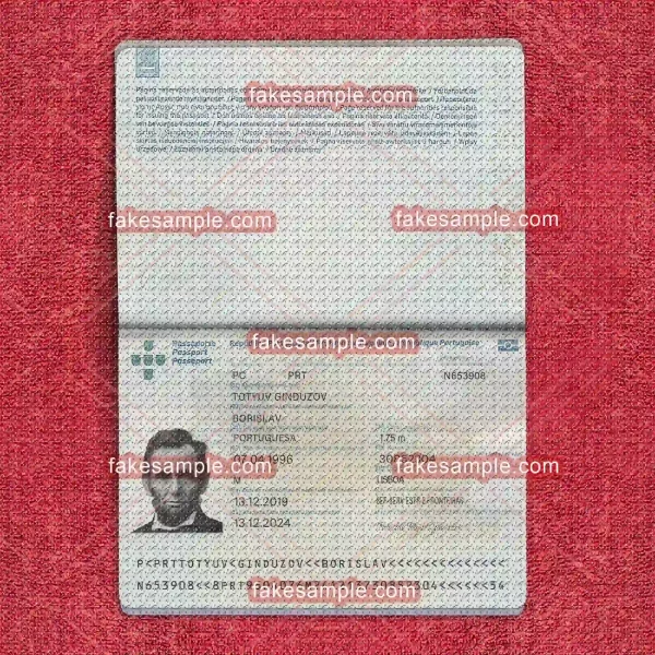 Portugal Passport Fake Template (Version 1)