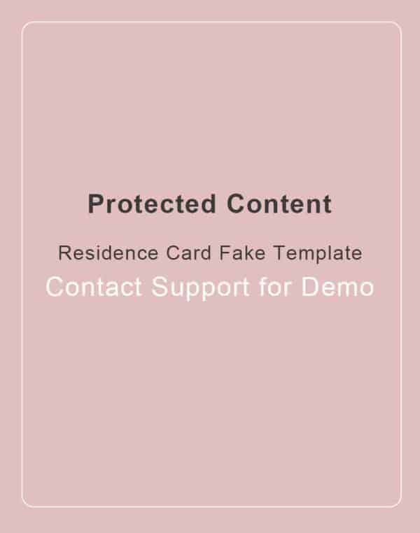 Iraq Residence Card Fake Template