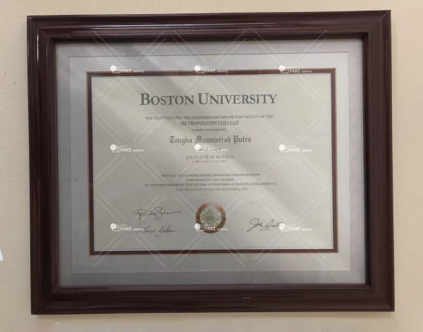 Boston College Diploma Certificate Fake Template