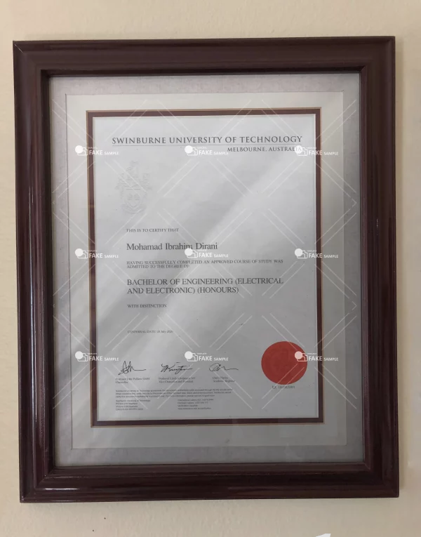 Swinburne University Certificate Fake Template