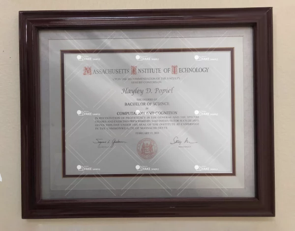 Massachusetts Dartmouth Diploma Certificate Fake Template