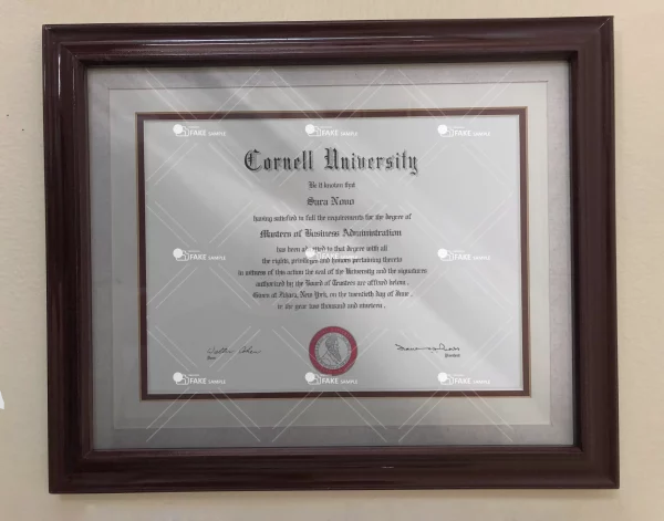 Cornell Diploma Certificate Fake Template