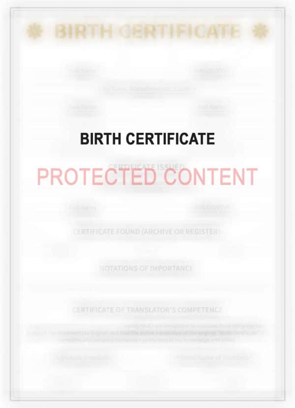 Mozambique Birth Certificate Fake Template