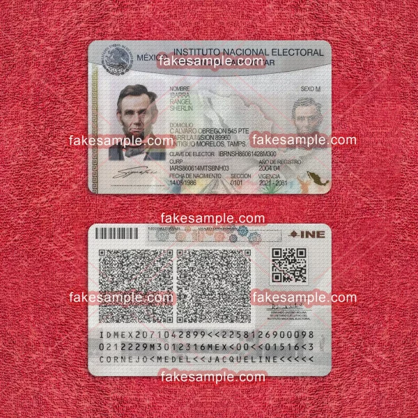 Mexico National ID Card (Version 1) Fake Template